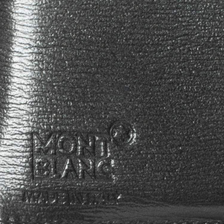 Pre Owned Montblanc Gun Metal Leather Westside Black Mystery Continental Wallet 