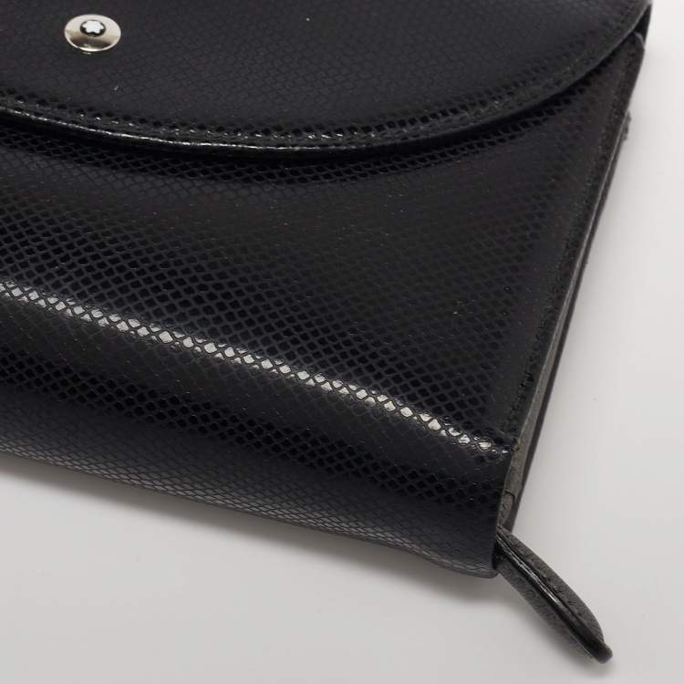 Pre Owned Montblanc Black Textured Leather La Vie De Boheme 5CC Wallet