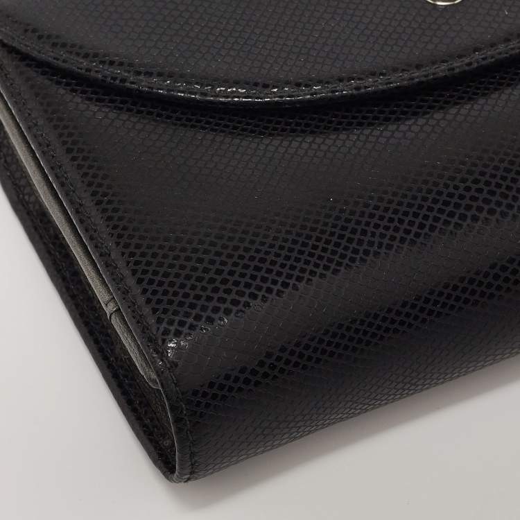 Pre Owned Montblanc Black Textured Leather La Vie De Boheme 5CC Wallet