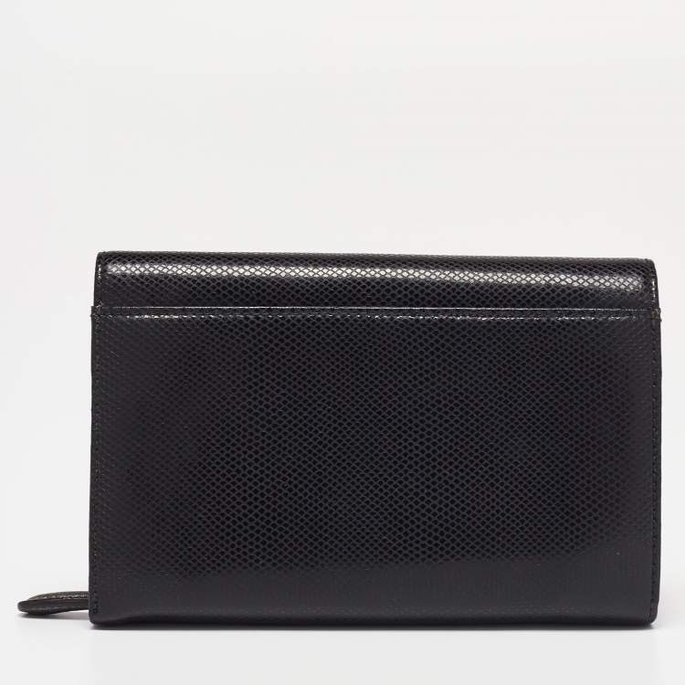 Pre Owned Montblanc Black Textured Leather La Vie De Boheme 5CC Wallet