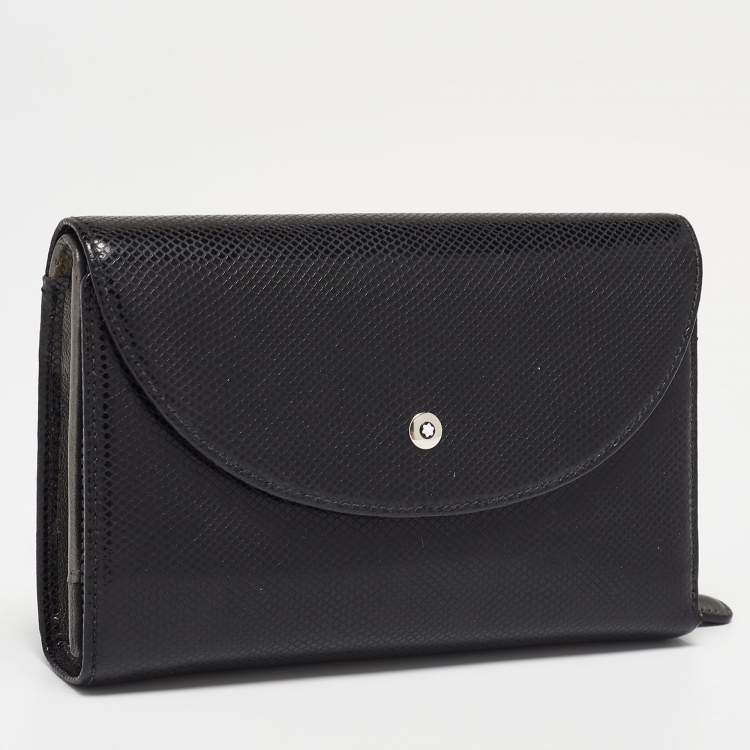 Pre Owned Montblanc Black Textured Leather La Vie De Boheme 5CC Wallet