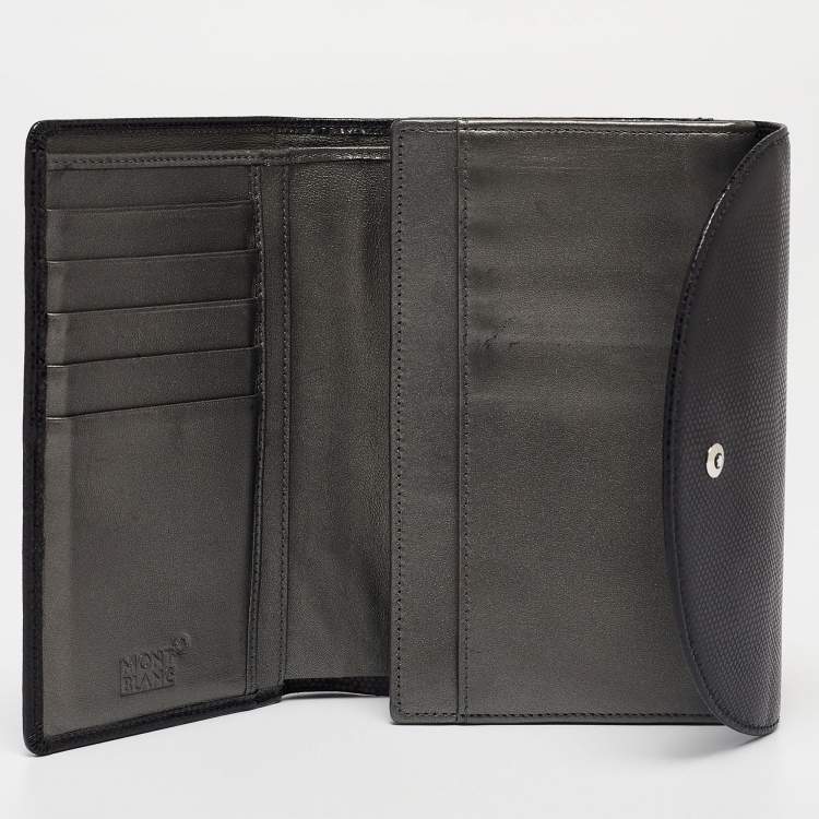 Pre Owned Montblanc Black Textured Leather La Vie De Boheme 5CC Wallet