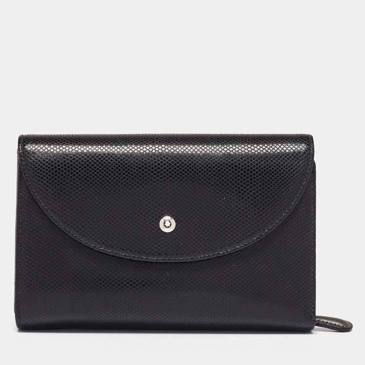 Pre Owned Montblanc Black Textured Leather La Vie De Boheme 5CC Wallet