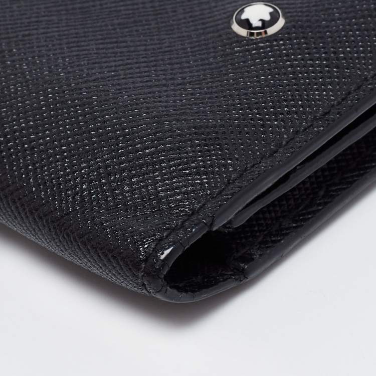 Pre Owned Montblanc Black Leather Meisterstuck Gusset Business Card Holder