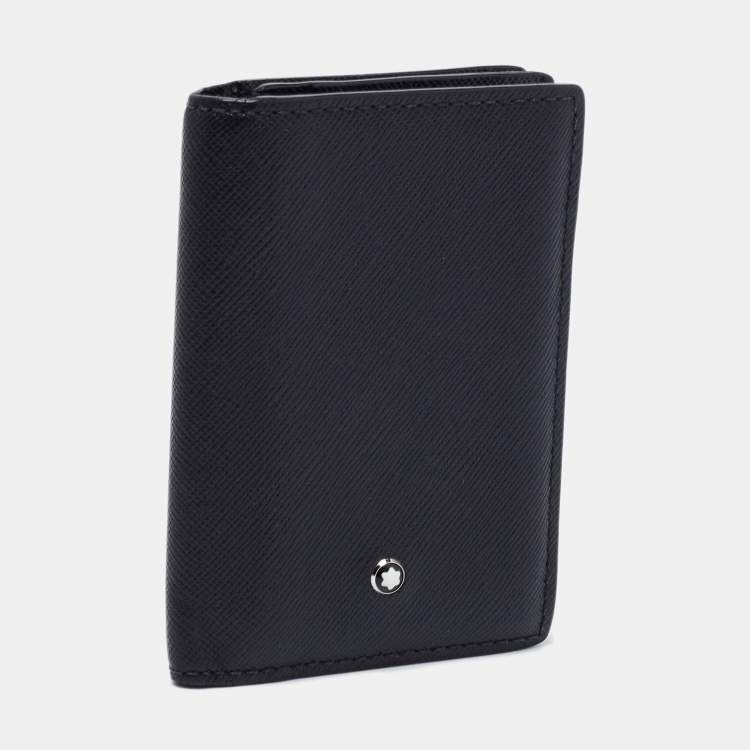 Pre Owned Montblanc Black Leather Meisterstuck Gusset Business Card Holder