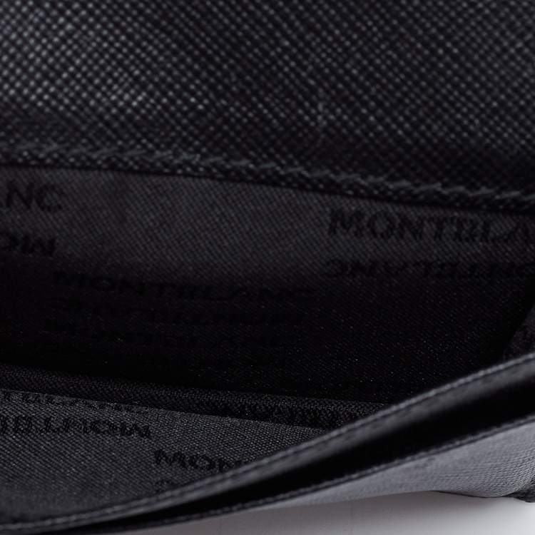 Pre Owned Montblanc Black Leather Meisterstuck Gusset Business Card Holder
