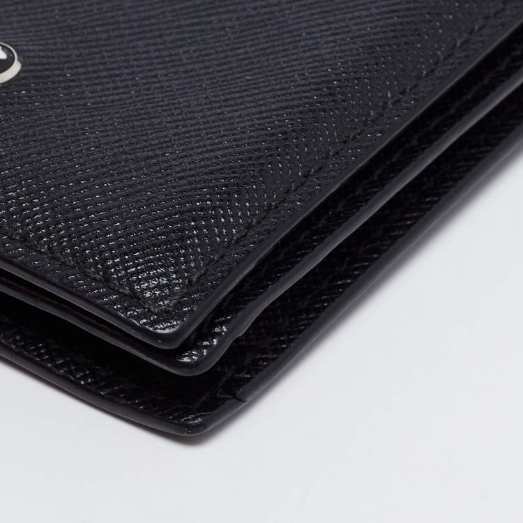 Pre Owned Montblanc Black Leather Meisterstuck Gusset Business Card Holder