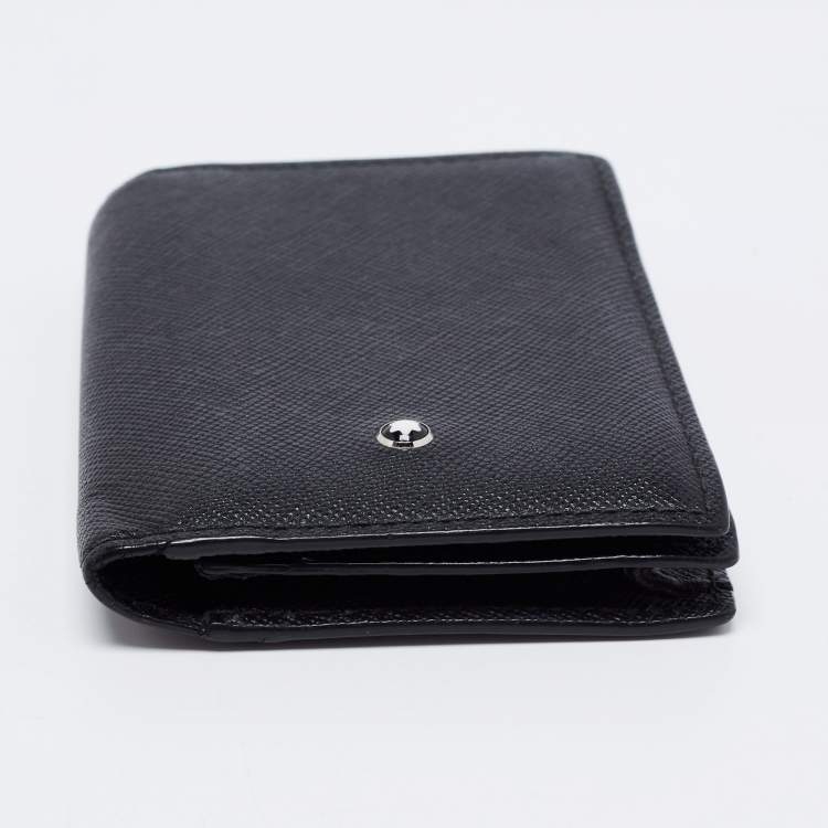 Pre Owned Montblanc Black Leather Meisterstuck Gusset Business Card Holder