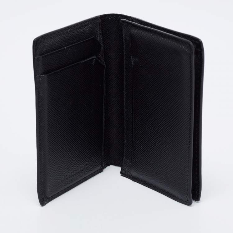 Pre Owned Montblanc Black Leather Meisterstuck Gusset Business Card Holder