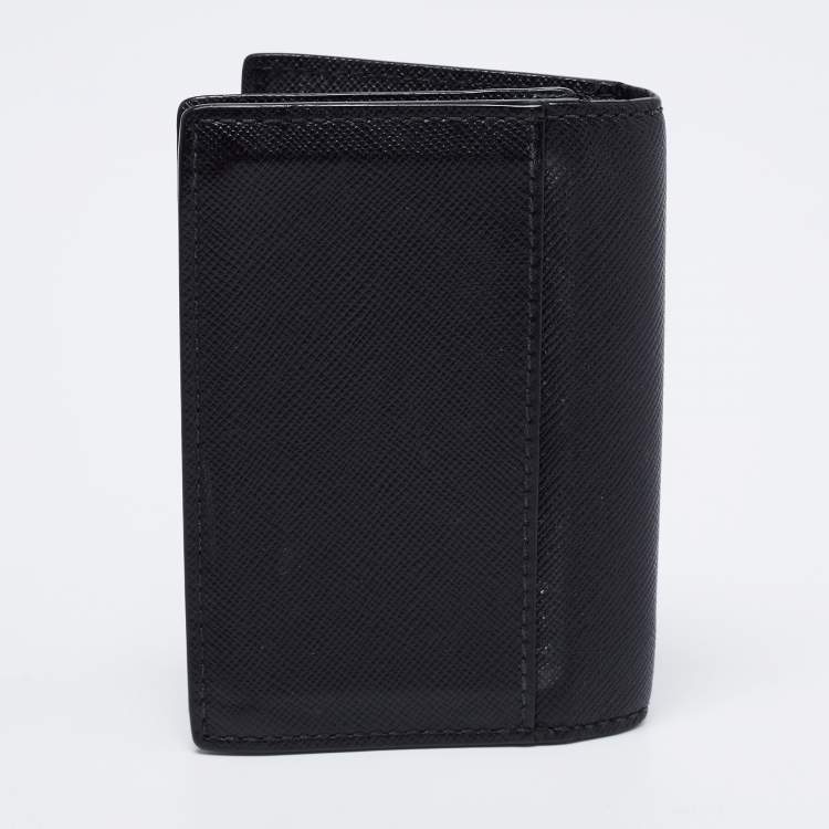 Pre Owned Montblanc Black Leather Meisterstuck Gusset Business Card Holder