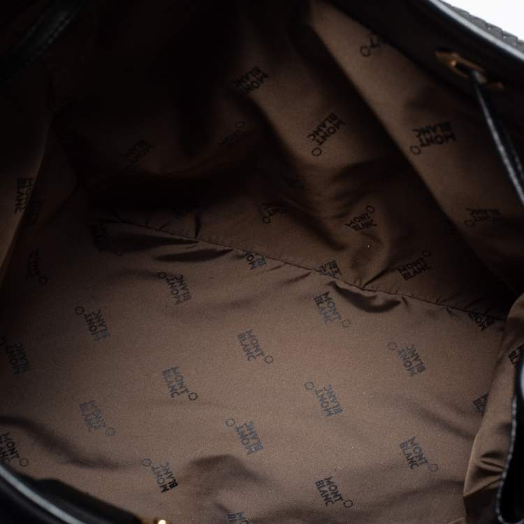 Pre Owned Montblanc Black Nylon and Leather Starisma Dalila Drawstring Bag
