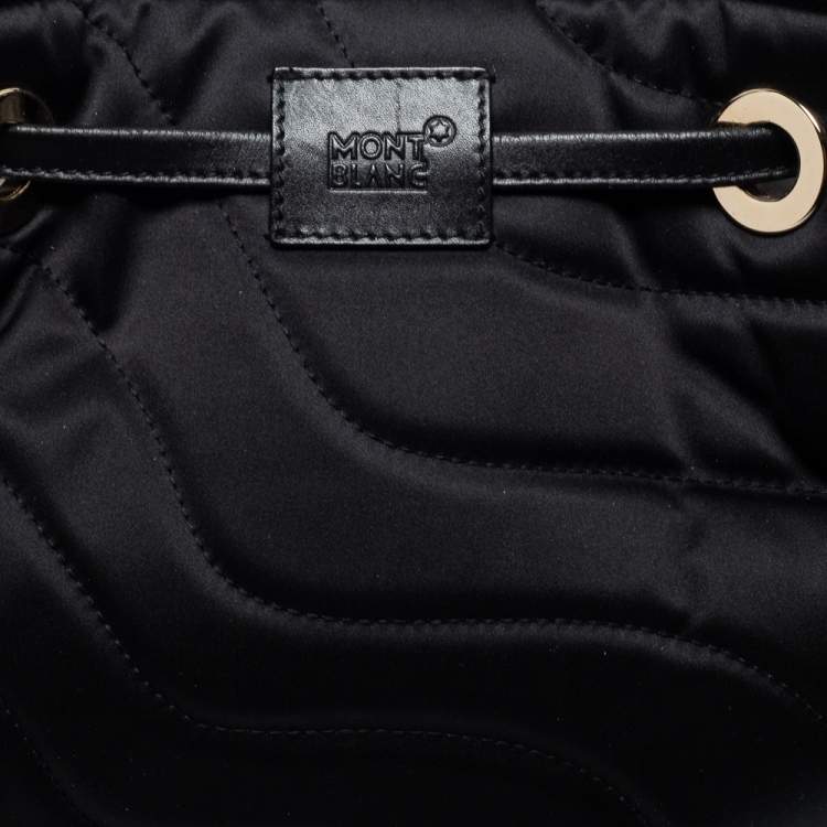 Pre Owned Montblanc Black Nylon and Leather Starisma Dalila Drawstring Bag