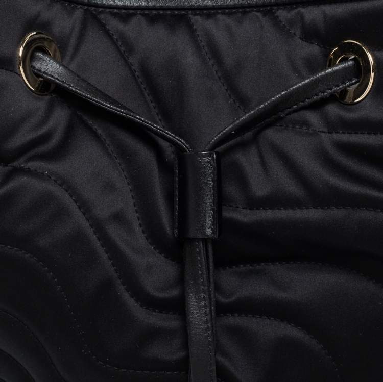 Pre Owned Montblanc Black Nylon and Leather Starisma Dalila Drawstring Bag