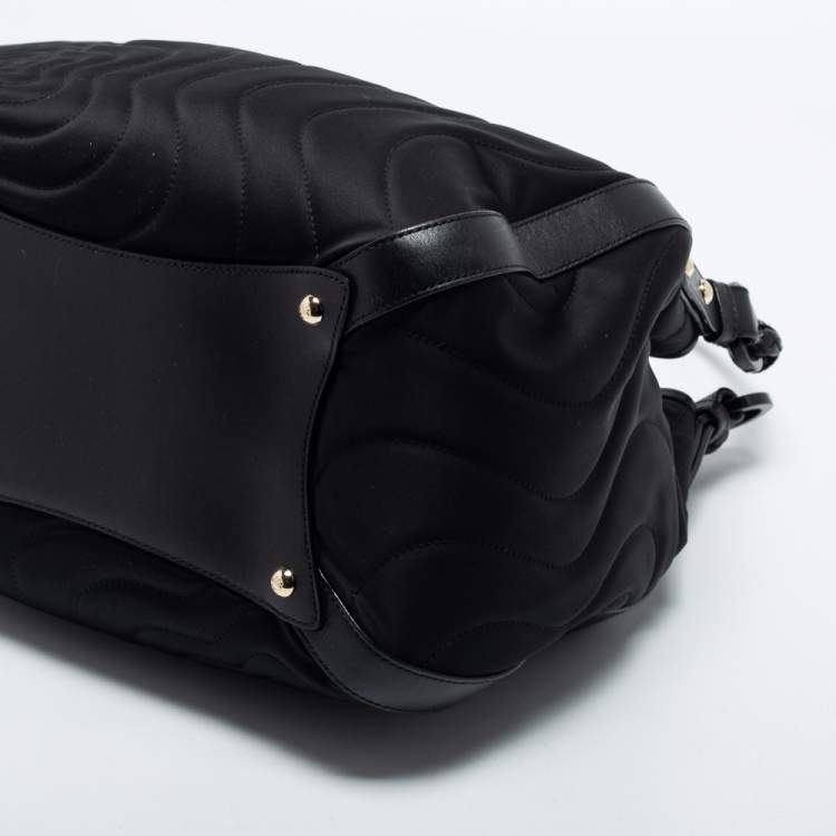 Pre Owned Montblanc Black Nylon and Leather Starisma Dalila Drawstring Bag
