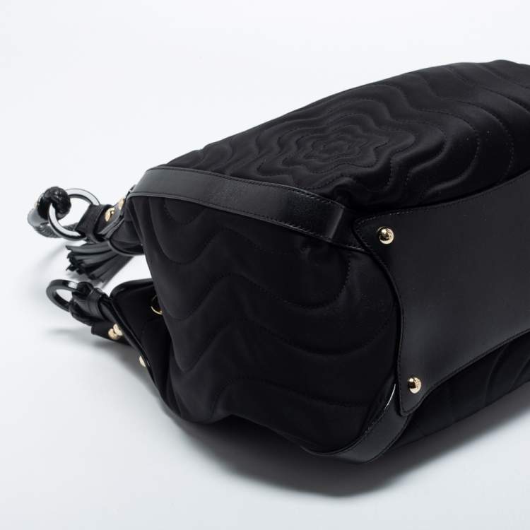 Pre Owned Montblanc Black Nylon and Leather Starisma Dalila Drawstring Bag