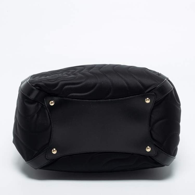 Pre Owned Montblanc Black Nylon and Leather Starisma Dalila Drawstring Bag