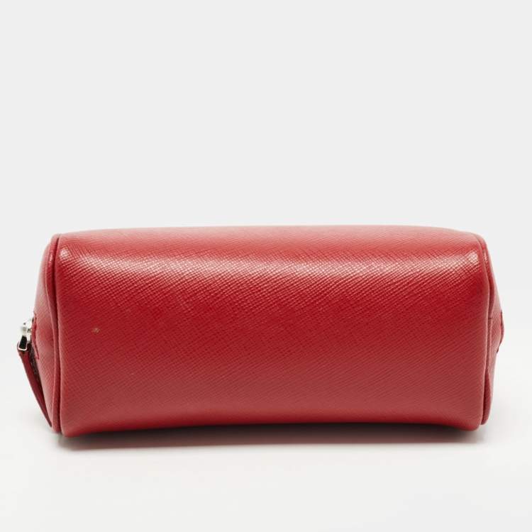 Pre Owned Montblanc Red Leather Zip Pouch