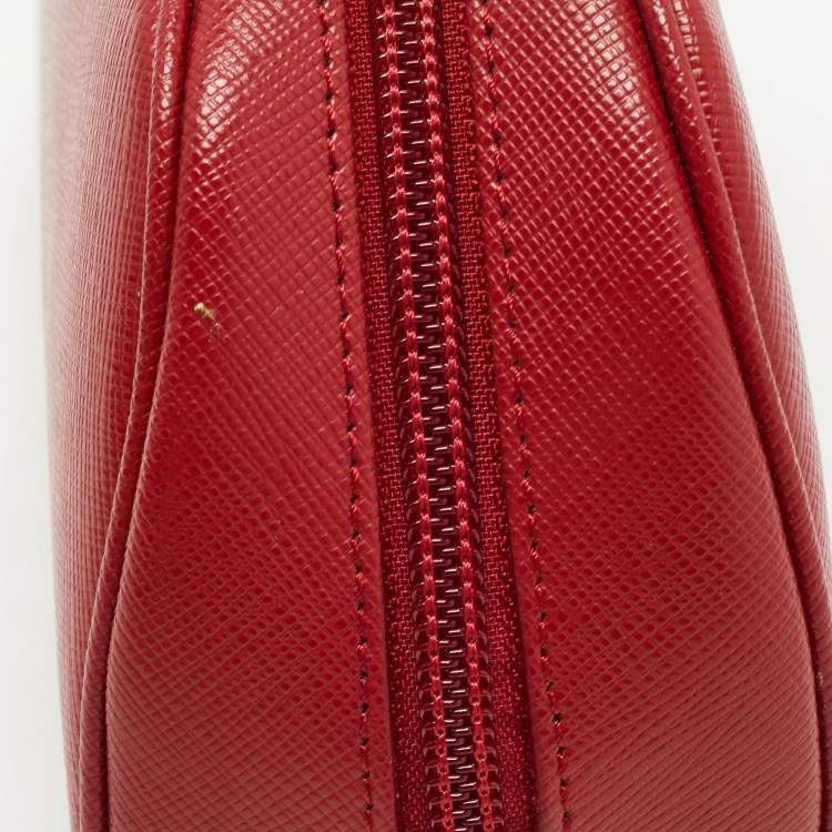 Pre Owned Montblanc Red Leather Zip Pouch