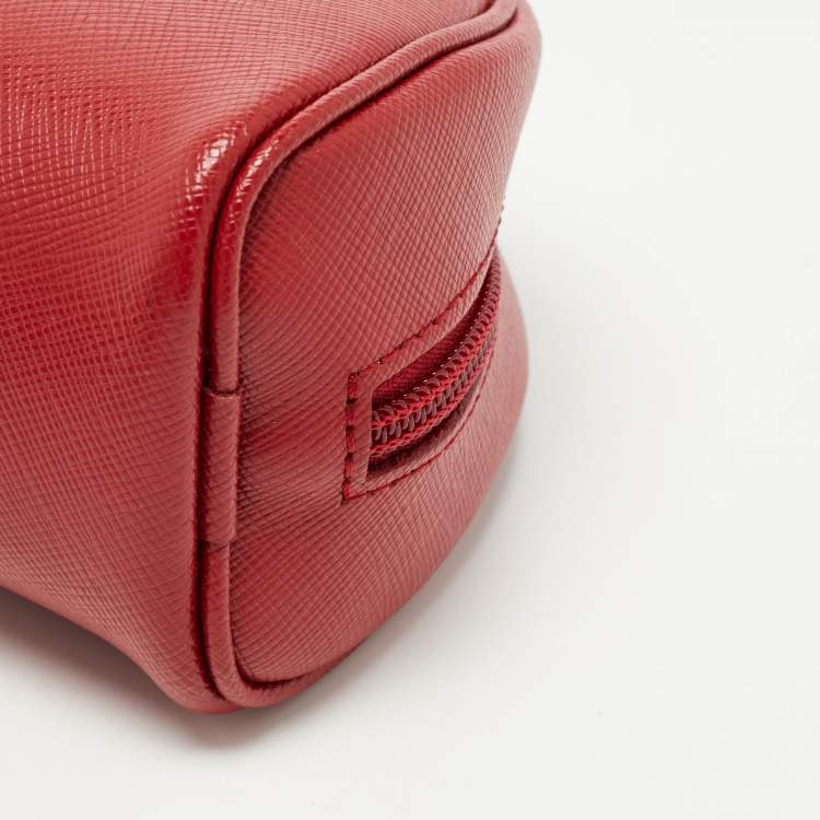 Pre Owned Montblanc Red Leather Zip Pouch