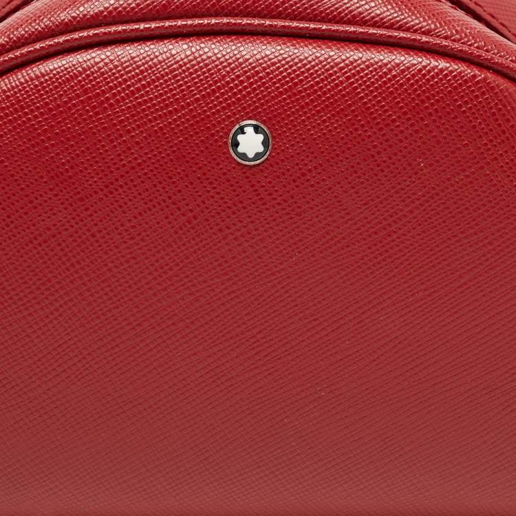 Pre Owned Montblanc Red Leather Zip Pouch