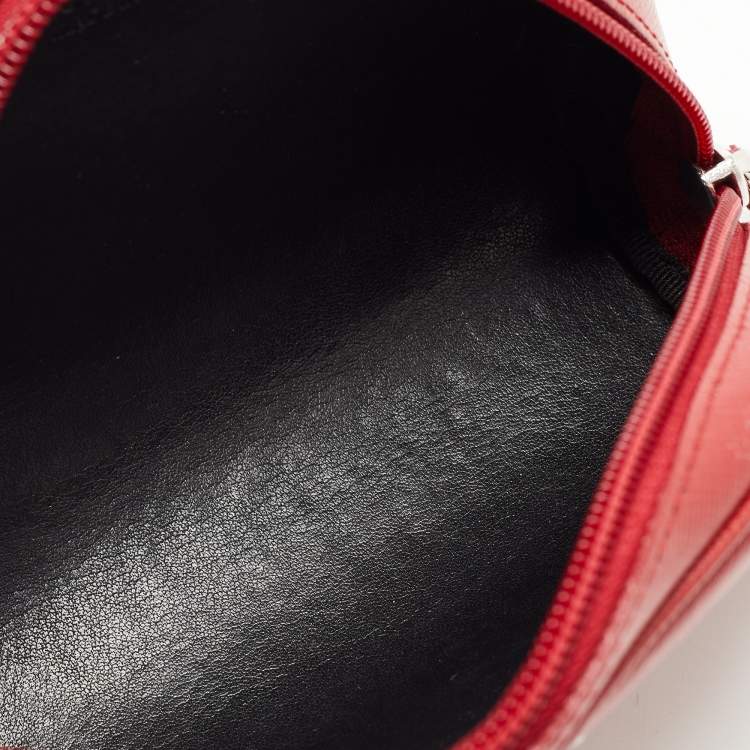 Pre Owned Montblanc Red Leather Zip Pouch