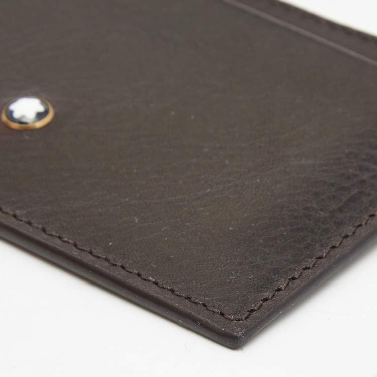 Pre Owned Montblanc Dark Brown Leather Meisterstuck Card Holder