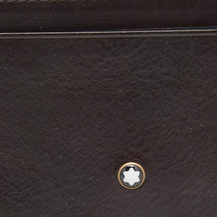 Pre Owned Montblanc Dark Brown Leather Meisterstuck Card Holder