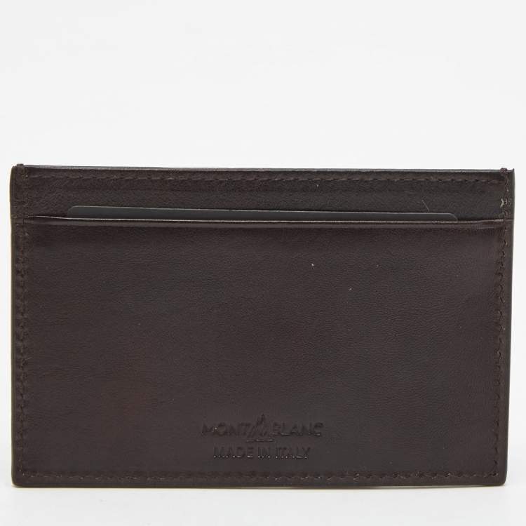 Pre Owned Montblanc Dark Brown Leather Meisterstuck Card Holder