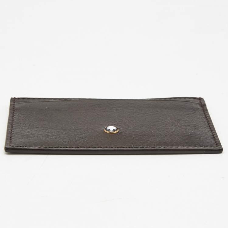 Pre Owned Montblanc Dark Brown Leather Meisterstuck Card Holder