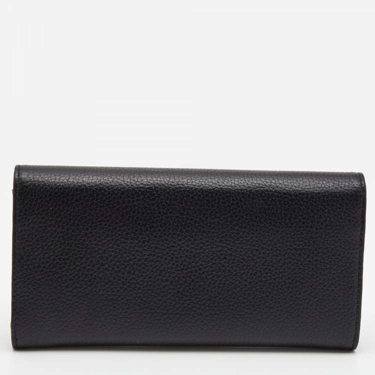 Pre Owned Montblanc Black Leather Meisterstuck Flap Continental Wallet