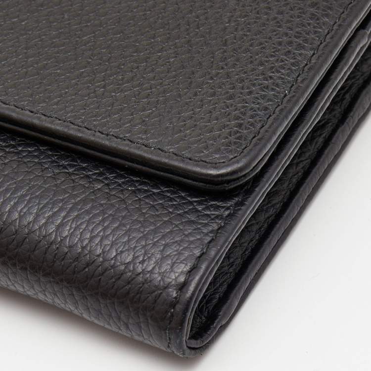 Pre Owned Montblanc Black Leather Meisterstuck Flap Continental Wallet