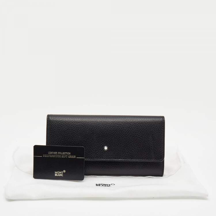 Pre Owned Montblanc Black Leather Meisterstuck Flap Continental Wallet