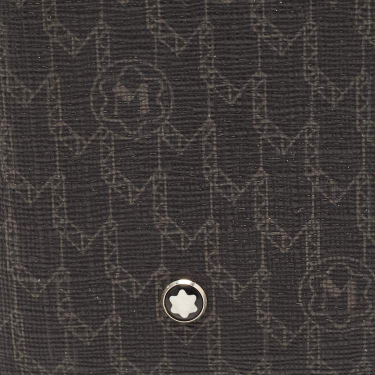 Pre Owned Montblanc Black Signature Coated Canvas Card Holder