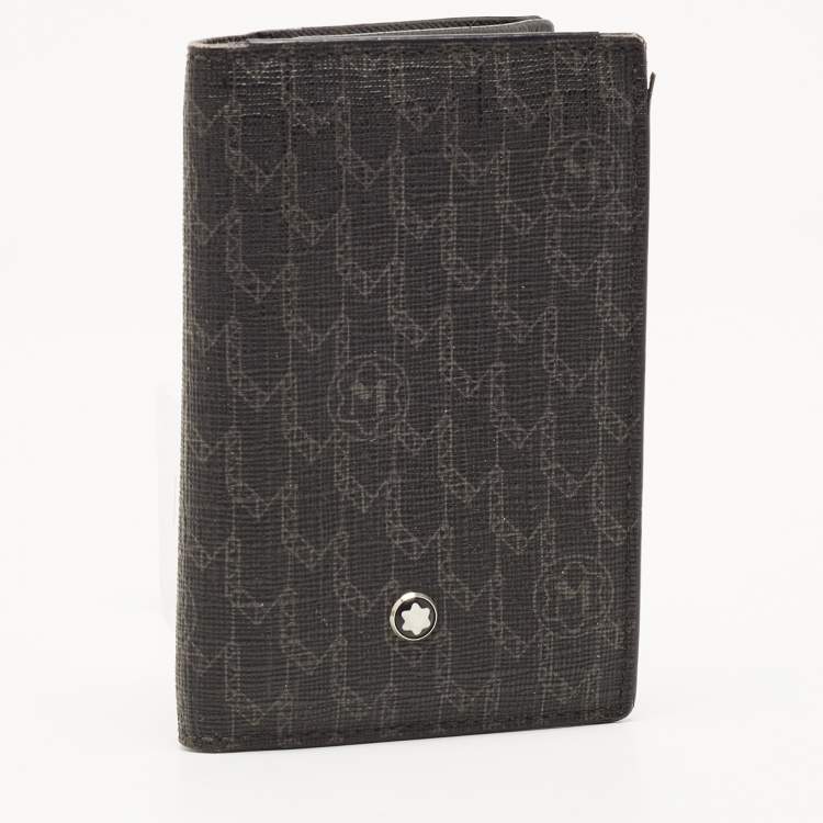 Pre Owned Montblanc Black Signature Coated Canvas Card Holder