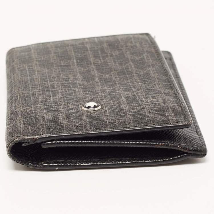 Pre Owned Montblanc Black Signature Coated Canvas Card Holder