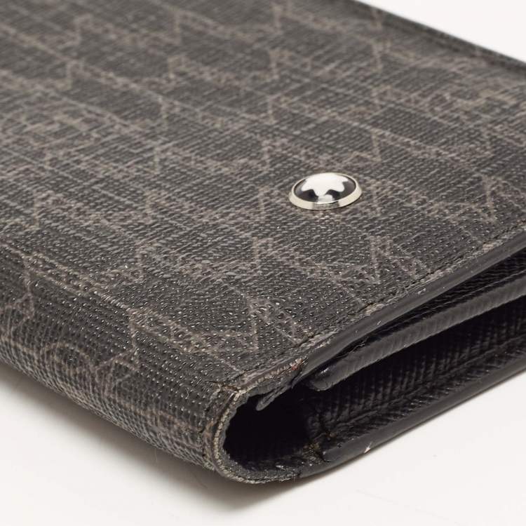 Pre Owned Montblanc Black Signature Coated Canvas Card Holder