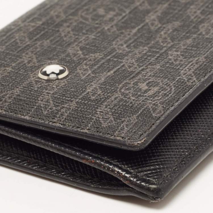 Pre Owned Montblanc Black Signature Coated Canvas Card Holder