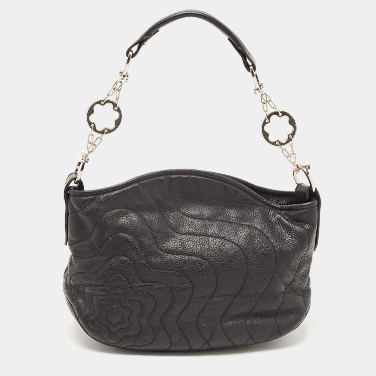 Pre Owned Montblanc Black Leather Starisma Alcina Hobo 