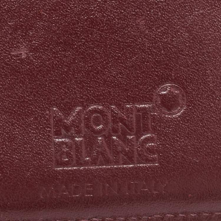 Pre Owned Montblanc Burgundy Leather Meisterstuck Card Holder 