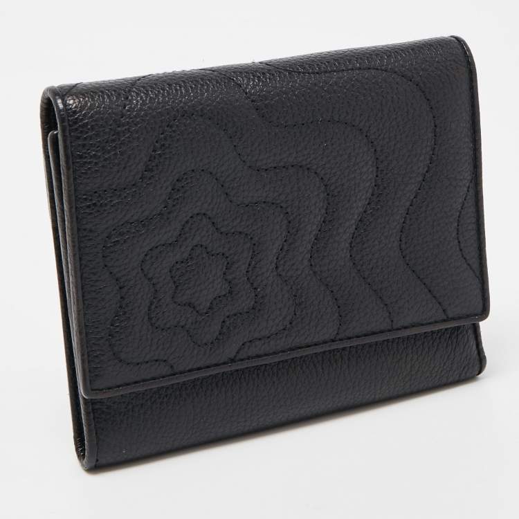 Pre Owned Montblanc Black Leather Starisma Trifold Wallet