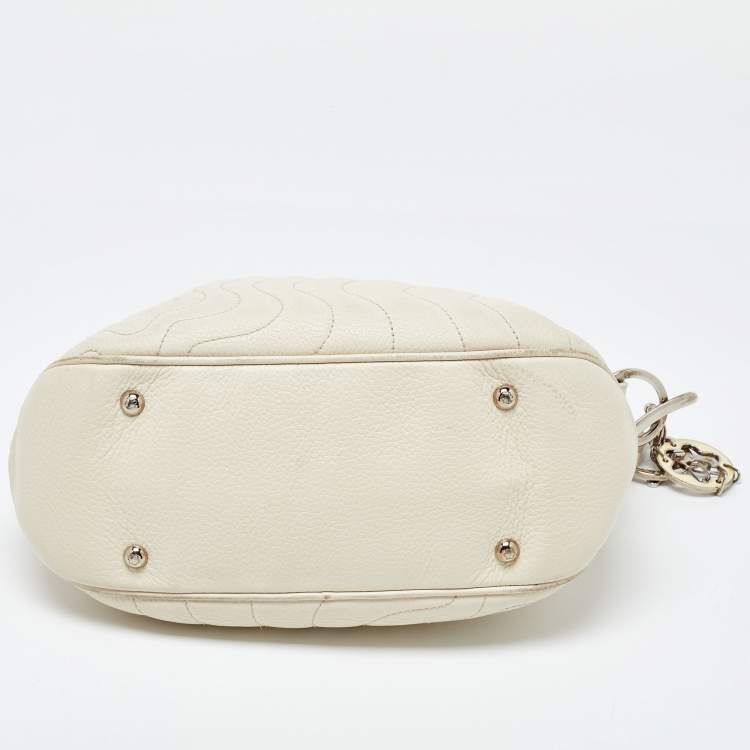 Pre Owned Montblanc White Leather Starisma Alcina Hobo 