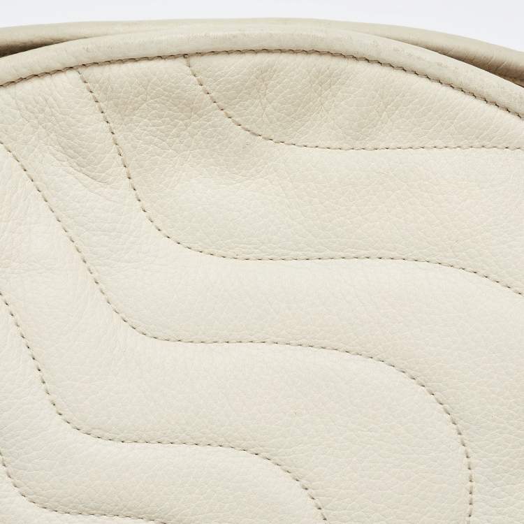 Pre Owned Montblanc White Leather Starisma Alcina Hobo 