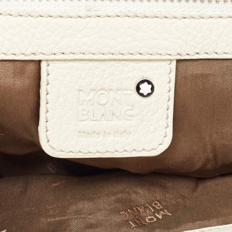 Pre Owned Montblanc White Leather Starisma Alcina Hobo 