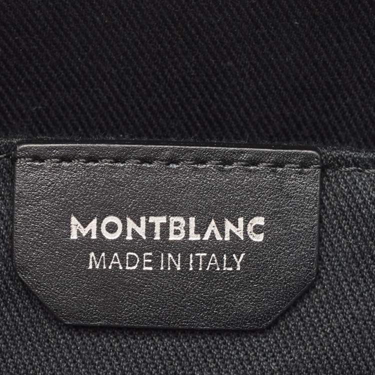 Pre Owned Montblanc Black Leather M Gram Embossed 4810 Sling Backpack