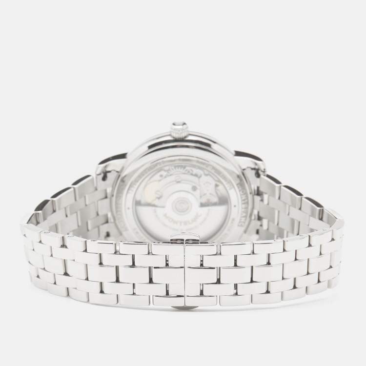 Pre Owned Montblanc Silver Stainless Steel Diamond Star Legacy Women's Wristwatch 36 mm