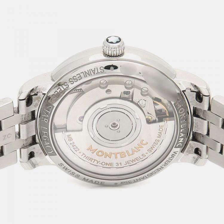 Pre Owned Montblanc Star Legacy Automatic Silver Stainless Steel  Women's Wristwatch 32 mm