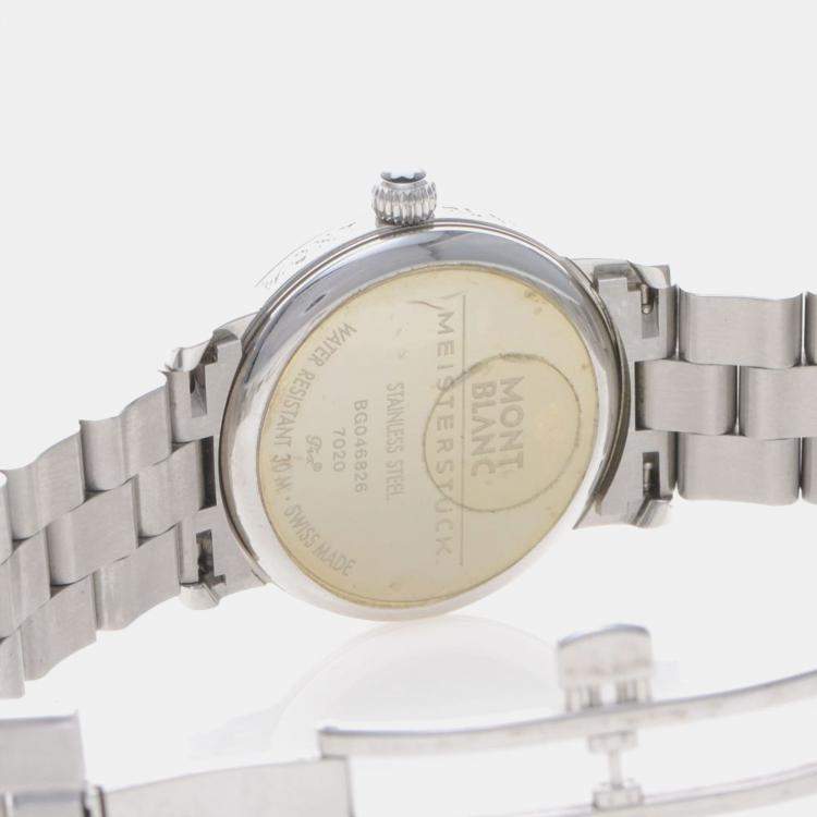 Pre Owned Montblanc Star 7020 Quartz Black Stainless Steel Women's Wristwatch 32 mm