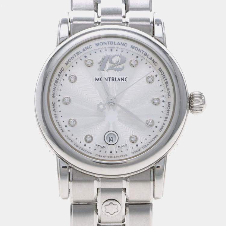 Pre Owned Montblanc Star 35884 Quartz Silver Stainless Steel Women's Wristwatch 32 mm