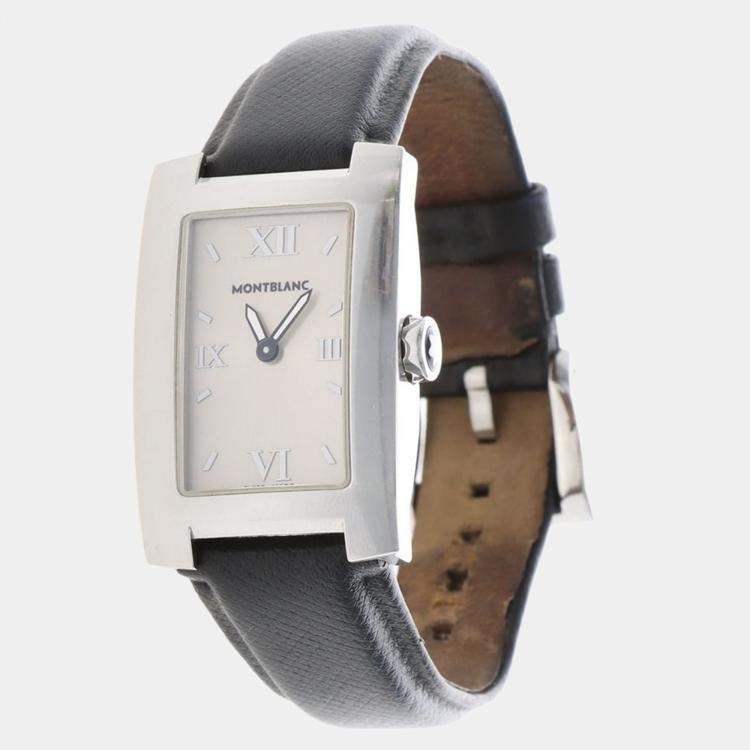 Pre Owned Montblanc Profile 7077 Automatic White Stainless Steel Men's Wristwatch 35mm