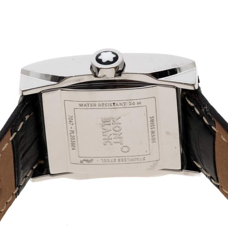 Pre Owned Montblanc Silver White Stainless Steel Profile 7047 Women's Wristwatch 23 mm